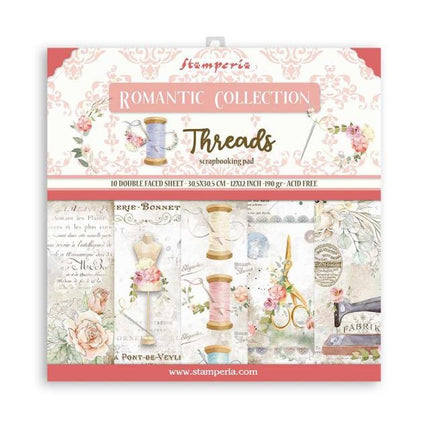Paperpad Romantic Threads - 30,5x30,5 cm - 10 vellen