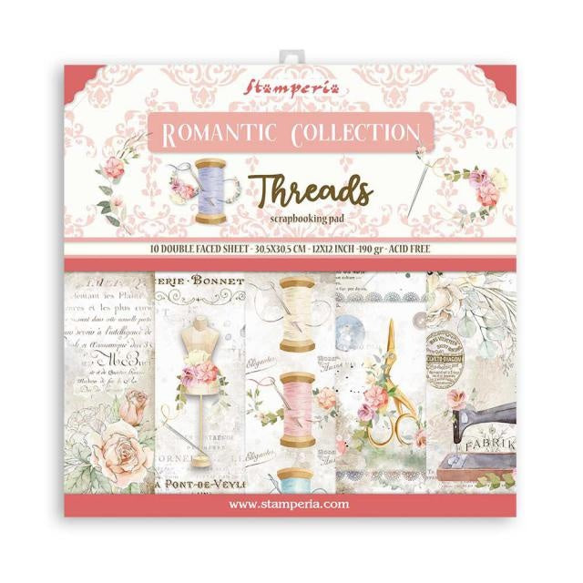 Paperpad Romantic Threads - 30,5x30,5 cm - 10 vellen