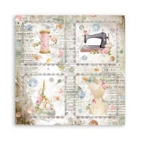 Papier de scrapbooking double face - Fils romantiques cartes