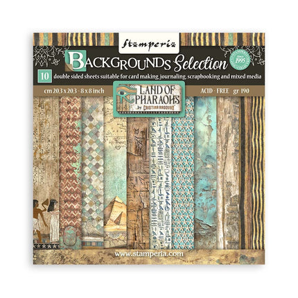 Paperpad Fortune / Land of Pharaohs Backgrounds Selection - 20,3x20,3 cm - 10 vellen