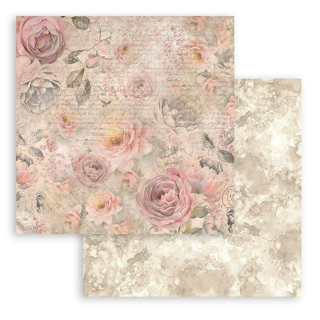 Bloc de papiers Shabby Rose - 20,3x20,3 cm - 10 feuilles