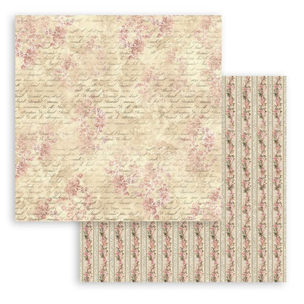 Bloc de papiers Shabby Rose - 20,3x20,3 cm - 10 feuilles