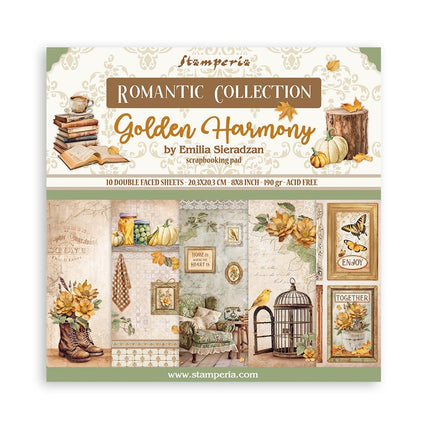 Paperpad Golden Harmony - 20,3x20,3 cm - 10 vellen