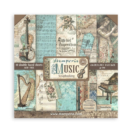 Paperpad Music - 20,3x20,3 cm - 10 vellen