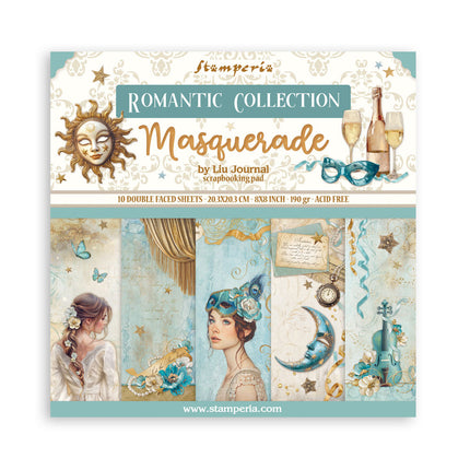Bloc de papiers Masquerade - 20,3x20,3 cm - 10 feuilles