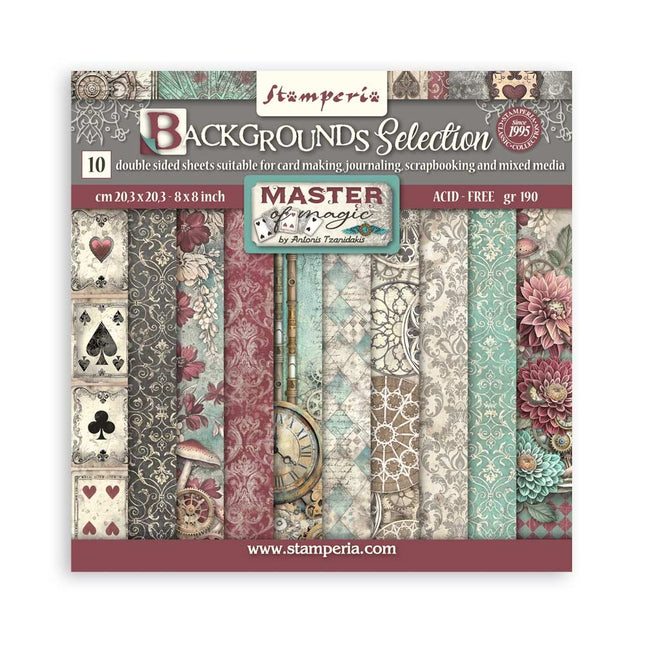 Bloc de papiers Master of Magic Backgrounds Selection - 20,3x20,3 cm - 10 feuilles