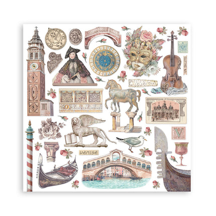 Bloc de papiers Venice City of Art - 20,3x20,3 cm - 10 feuilles