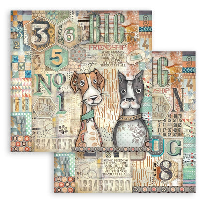 Bloc de papiers Furry Friends - 20,3x20,3 cm - 10 feuilles