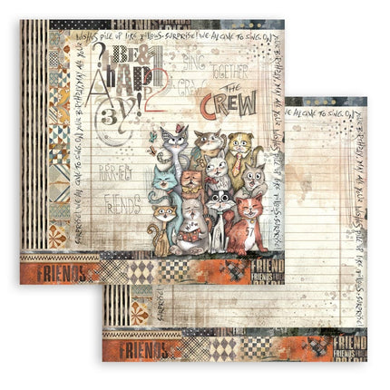 Bloc de papiers Furry Friends - 20,3x20,3 cm - 10 feuilles
