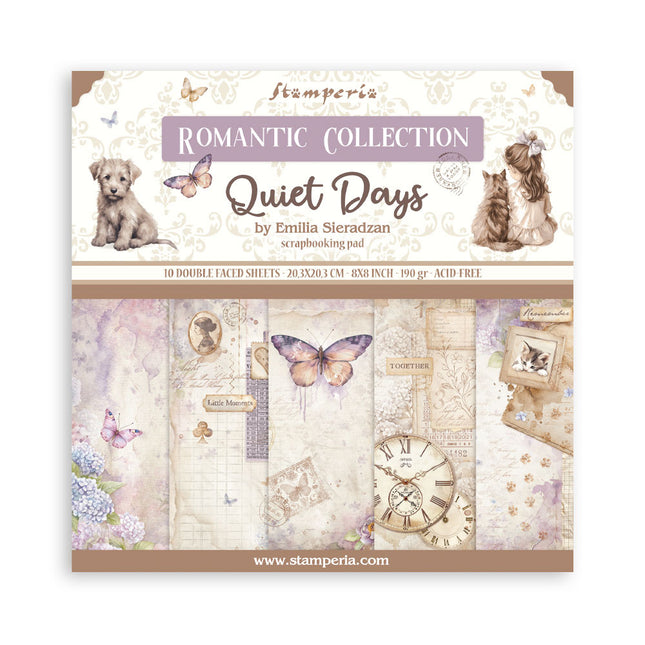 Bloc de papiers Quiet Days - 20,3x20,3 cm - 10 feuilles