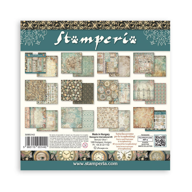 Bloc de papier imprimé pour scrapbooking et loisirs créatifs, 10 feuilles, 20,3X20,3 cm (8"X8"), fonds - Gardens of Time