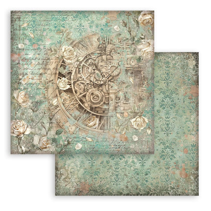 Bloc de papier imprimé pour scrapbooking et loisirs créatifs, 10 feuilles, 20,3X20,3 cm (8"X8"), fonds - Gardens of Time
