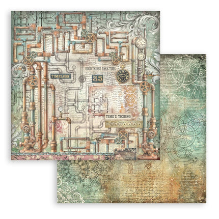 Bloc de papier imprimé pour scrapbooking et loisirs créatifs, 10 feuilles, 20,3X20,3 cm (8"X8"), fonds - Gardens of Time