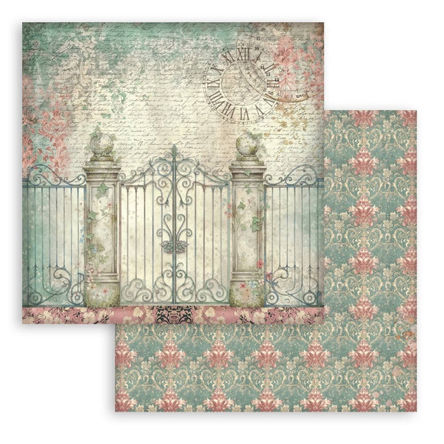 Bloc de papier imprimé pour scrapbooking et loisirs créatifs, 10 feuilles, 20,3X20,3 cm (8"X8"), fonds - Gardens of Time