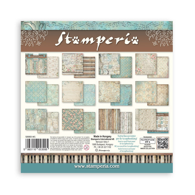 Bloc imprimé de scrapbooking pour loisirs créatifs 10 feuilles cm 20,3X20,3 (8"X8") Fonds Symphony