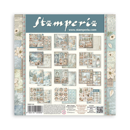 Bloc de scrapbooking imprimé pour loisirs créatifs 10 feuilles cm 20,3X20,3 (8"X8") - White Christmas