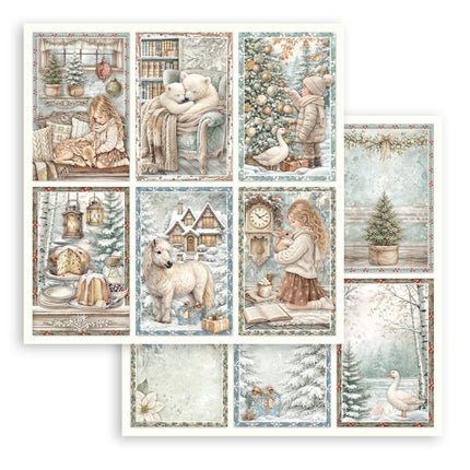 Bloc de scrapbooking imprimé pour loisirs créatifs 10 feuilles cm 20,3X20,3 (8"X8") - White Christmas