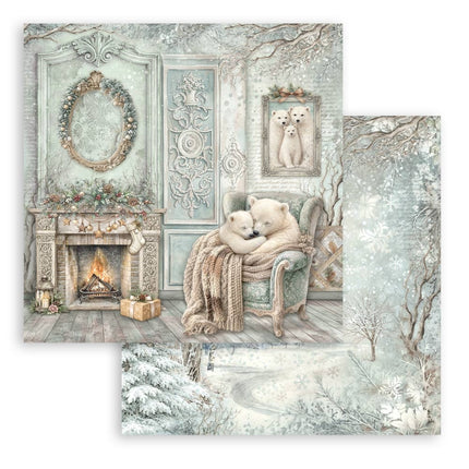 Bloc de scrapbooking imprimé pour loisirs créatifs 10 feuilles cm 20,3X20,3 (8"X8") - White Christmas