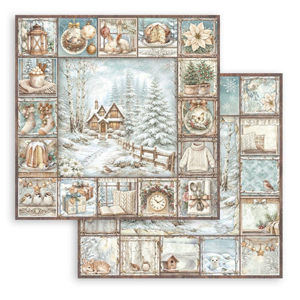 Bloc de scrapbooking imprimé pour loisirs créatifs 10 feuilles cm 20,3X20,3 (8"X8") - White Christmas