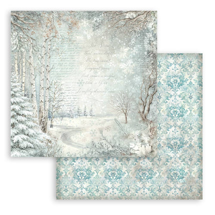 Bloc de scrapbooking imprimé pour loisirs créatifs 10 feuilles cm 20,3X20,3 (8"X8") arrière-plans - White Christmas