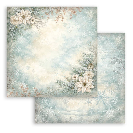 Bloc de scrapbooking imprimé pour loisirs créatifs 10 feuilles cm 20,3X20,3 (8"X8") arrière-plans - White Christmas