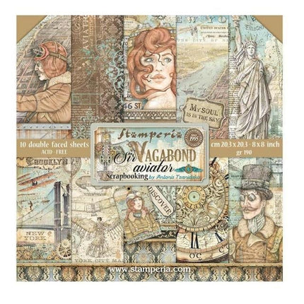 Bloc de papiers Sir Vagabond Aviator - 20,3x20,3 cm - 10 feuilles