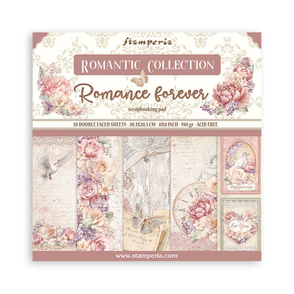 Bloc de papiers Romance Forever - 20,3x20,3 cm - 10 feuilles