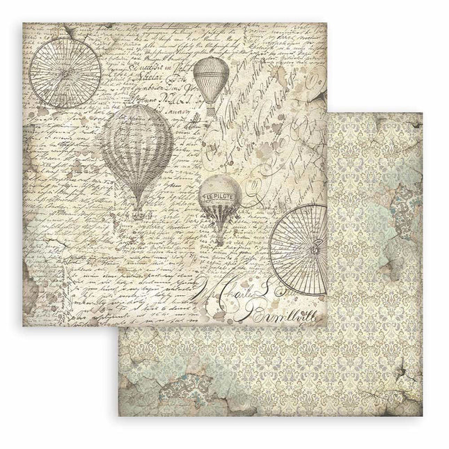 Bloc de papiers Voyages Fantastiques - sélection de fonds - 20,3x20,3 cm - 10 feuilles