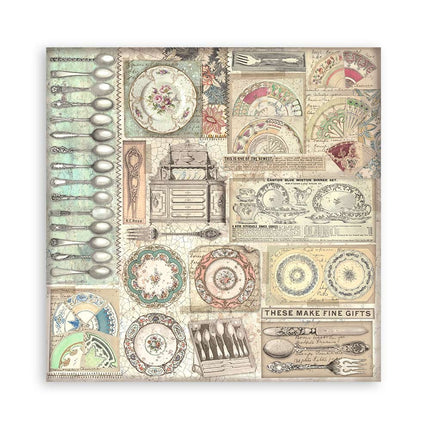 Paperpad Brocante Antiques Enkelzijdig - 20,3x20,3 cm - 22 vellen