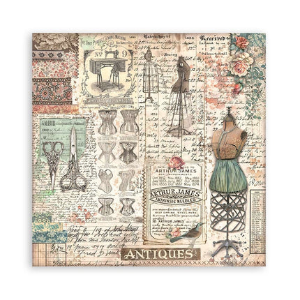 Paperpad Brocante Antiques Enkelzijdig - 20,3x20,3 cm - 22 vellen