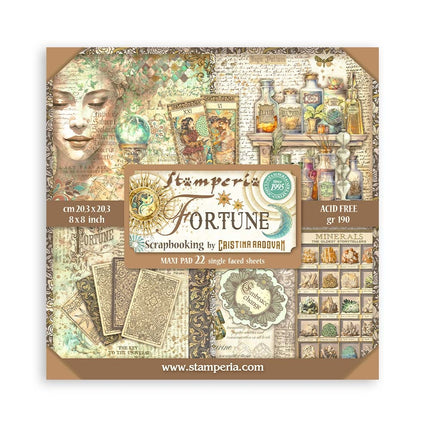 Bloc de papiers Fortune simple face - 20,3x20,3 cm - 22 feuilles