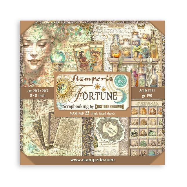 Bloc de papiers Fortune simple face - 20,3x20,3 cm - 22 feuilles