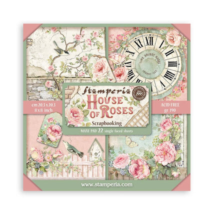 Paperpad House of Roses Enkelzijdig - 20,3x20,3 cm - 22 vellen