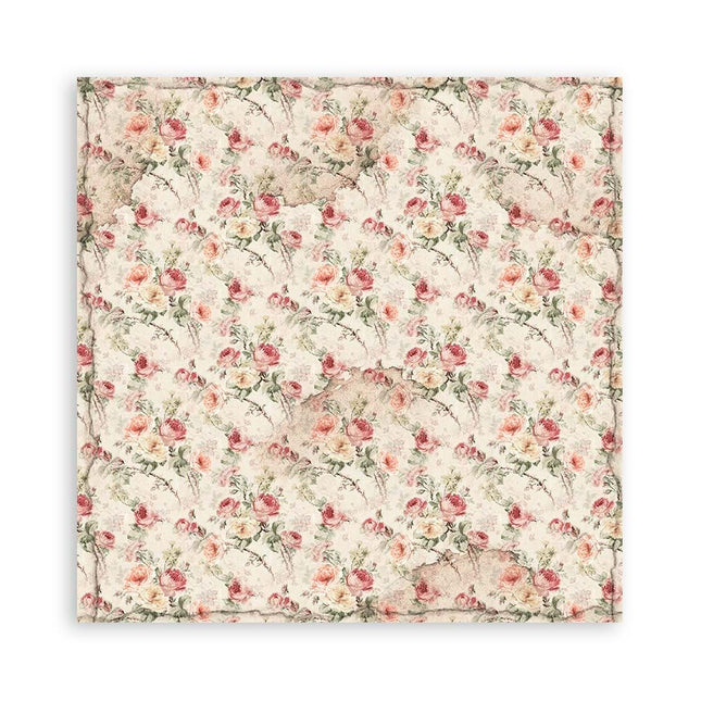 Bloc de papiers House of Roses recto seul - 20,3x20,3 cm - 22 feuilles