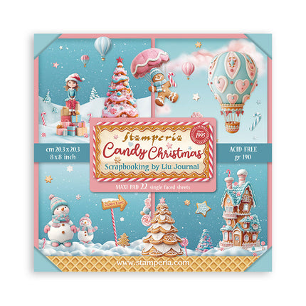 Paperpad Candy Christmas Enkelzijdig - 20,3x20,3 cm - 22 vellen