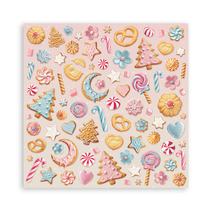 Paperpad Candy Christmas Enkelzijdig - 20,3x20,3 cm - 22 vellen