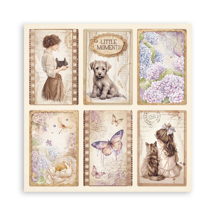 Bloc de papiers Quiet Days recto seul - 20,3x20,3 cm - 22 feuilles