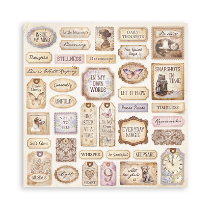 Bloc de papiers Quiet Days recto seul - 20,3x20,3 cm - 22 feuilles