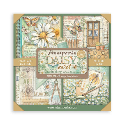 Bloc de scrapbooking 22 feuilles cm 20,3X20,3 (8"X8") recto simple Daisy Art