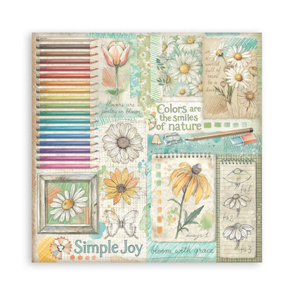 Bloc de scrapbooking 22 feuilles cm 20,3X20,3 (8"X8") recto simple Daisy Art