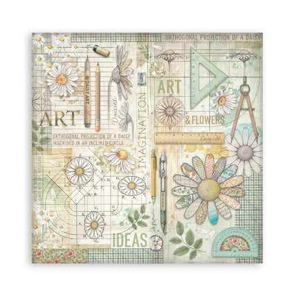 Bloc de scrapbooking 22 feuilles cm 20,3X20,3 (8"X8") recto simple Daisy Art