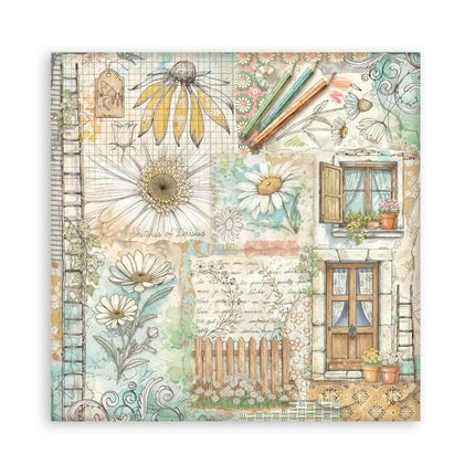Bloc de scrapbooking 22 feuilles cm 20,3X20,3 (8"X8") recto simple Daisy Art