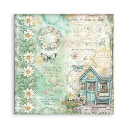 Bloc de scrapbooking 22 feuilles cm 20,3X20,3 (8"X8") recto simple Daisy Art