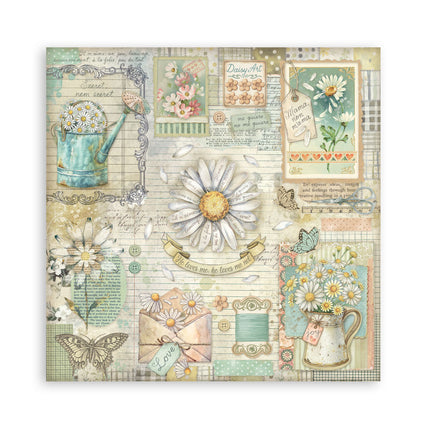 Bloc de scrapbooking 22 feuilles cm 20,3X20,3 (8"X8") recto simple Daisy Art