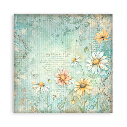 Bloc de scrapbooking 22 feuilles cm 20,3X20,3 (8"X8") recto simple Daisy Art