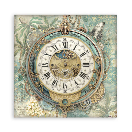 Bloc de papier imprimé pour scrapbooking et loisirs créatifs, 22 feuilles, 20,3X20,3 cm (8"X8"), recto simple, Gardens of Time