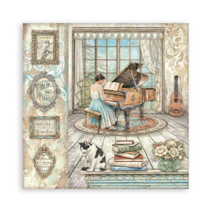 Bloc imprimé de scrapbooking pour loisirs créatifs 22 feuilles cm 20,3X20,3 (8"X8") Recto simple Symphony