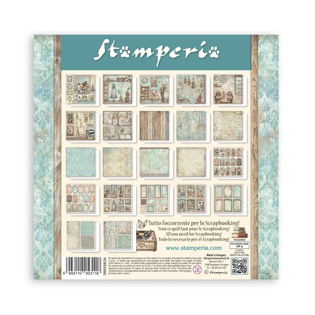Bloc imprimé de scrapbooking pour loisirs créatifs 22 feuilles cm 20,3X20,3 (8"X8") Recto simple Symphony