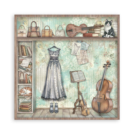 Bloc imprimé de scrapbooking pour loisirs créatifs 22 feuilles cm 20,3X20,3 (8"X8") Recto simple Symphony