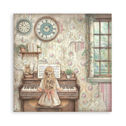 Bloc imprimé de scrapbooking pour loisirs créatifs 22 feuilles cm 20,3X20,3 (8"X8") Recto simple Symphony
